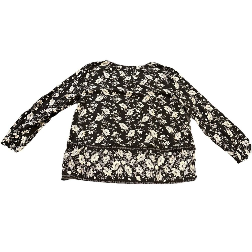 Women's Old Navy 100%Rayon Black Ivory Boho & Festival Soft Flowy Blouse size L - Picture 6 of 7